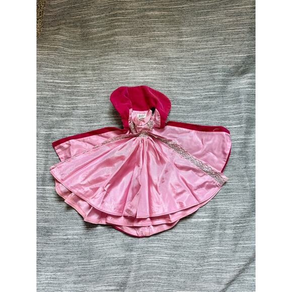 1963~BARBIE "SOPHISTICATED LADY"#993~PINK SILK GOWN+ ROSE VELVET COAT TLC